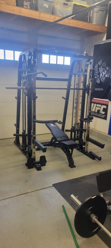 Customer photo review of MAJOR FITNESS All-In-One Home Gym Smith Machine Spirit B2