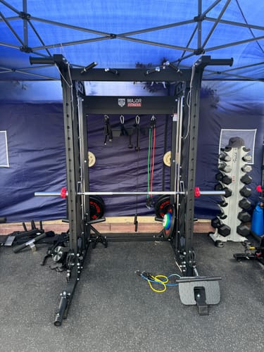 Customer photo review of Major Fitness B52 All-In-One Home Gym Smith Machine