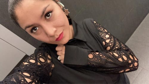 Customer photo review of Damesblouse Patroon