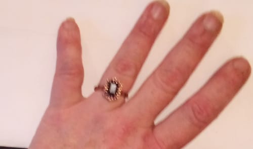 Customer photo review of Louily Attractive Rose Gold Radiant Cut Engagement Ring
