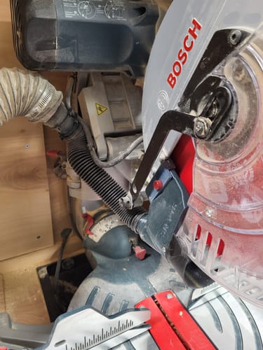 Customer photo review of Bosch Axial Glide Miter Saw Dust Chute (Gen II)