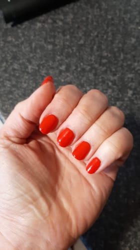 Customer photo review of Semilac 063 Legendary Red UV Gel Polish 7ml