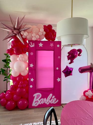 Customer photo review of 3.3x6.5ft Doll Theme Decor Box Photo Booth Props Girls Birthday Decorations