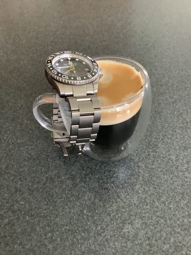 Customer photo review of Oceaneva™ Men's GMT TITANIUM Automatic Deep Marine Explorer 1250M Black Ceramic Bezel Watch