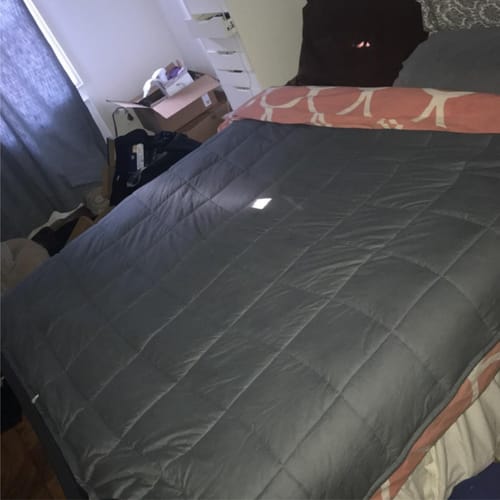 Customer photo review of VigorEight™ Weighted Soothing Blanket