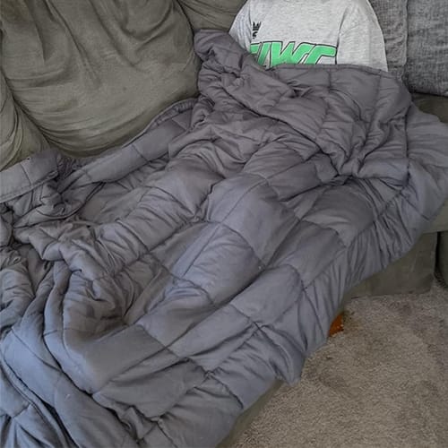 Customer photo review of VigorEight™ Weighted Soothing Blanket