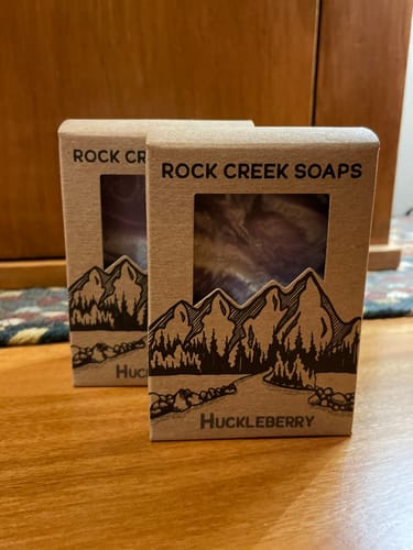 Customer photo review of HUCKLEBERRY SOAP | Wild Mountain Huckleberries