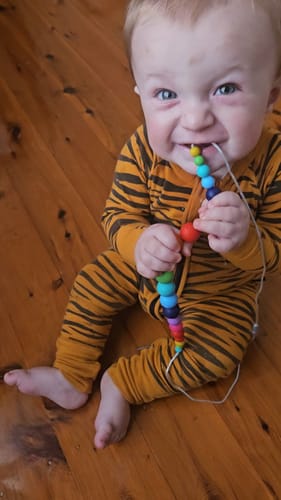 Customer photo review of Sensory Rainbow Bead Chew Necklace