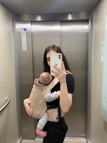 Customer photo review of Taupe Waffle Exquis Baby Carrier