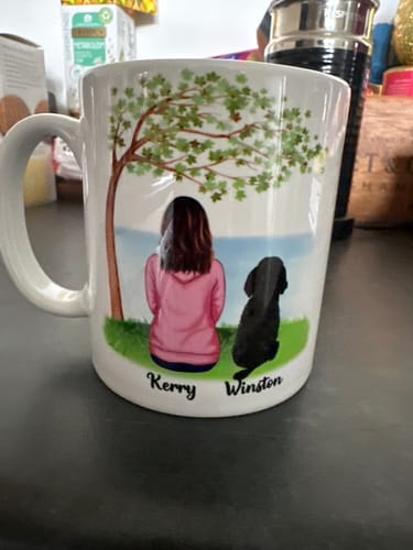 Customer photo review of Girl & Dogs - Life is better with a dog Personalised Mug