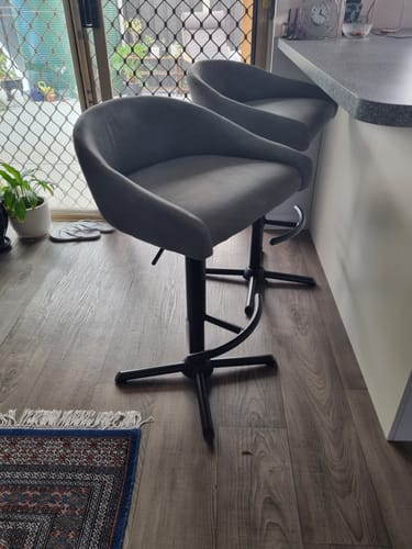 Customer photo review of Noah Adjustable Kitchen Bar Stool "Create Your Own"