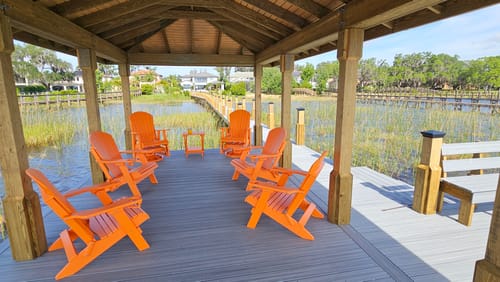 Customer photo review of Set of 4 - DuraWeather Poly® King Size Folding Adirondack Chairs With Built In Cup Holders