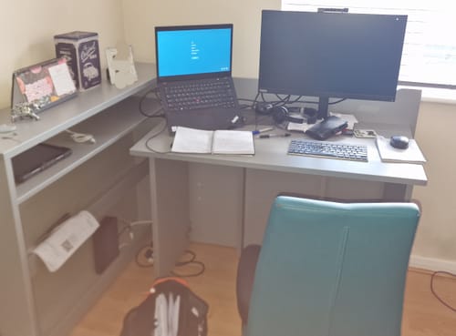 Customer photo review of Work Concept Convertible Hidden Desk With Storage