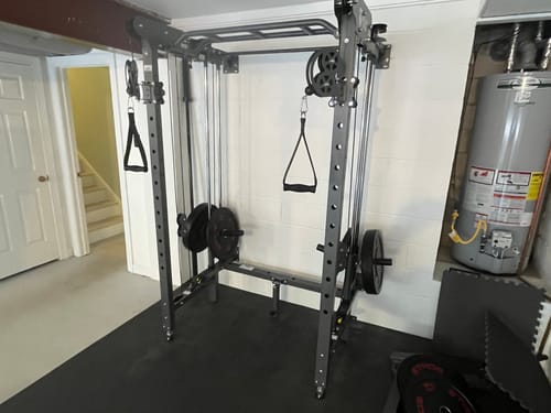 Customer photo review of Major Fitness F35 All-In-One Home Gym Wall-Mount Folding Power Rack