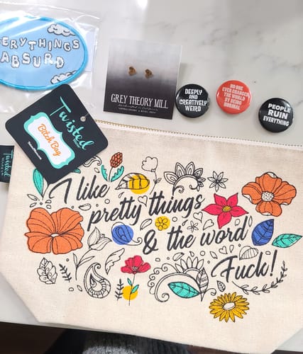 Customer photo review of Deeply And Creatively Weird Button