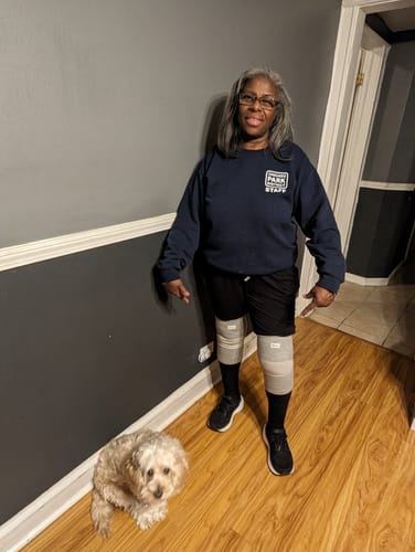 Customer photo review of Premium Bamboo Knee Sleeve (2X)