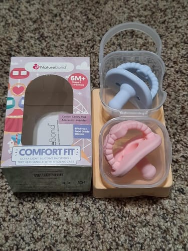 Customer photo review of Newborn Teether Pacifiers 2 in 1 (6 Months onwards)