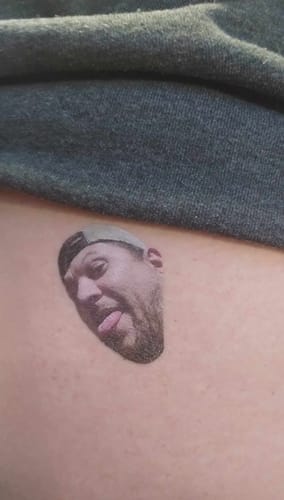 Customer photo review of Custom Photo Face Temporary Tattoo