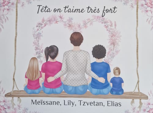 Customer photo review of Affiche Personnalisée - Maman et Enfants - Fête des mères