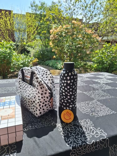 Customer photo review of Thirsty Bottles - Reverse Dalmatian