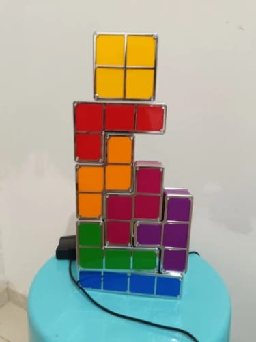 Customer photo review of Stackable Night Light DIY Puzzle Novelty LED 7 Colors 3D Tangram Light Home Bedroom Desk Lamp Kids Teens Ideal Birthday Gift