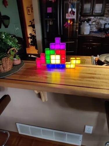 Customer photo review of Stackable Night Light DIY Puzzle Novelty LED 7 Colors 3D Tangram Light Home Bedroom Desk Lamp Kids Teens Ideal Birthday Gift
