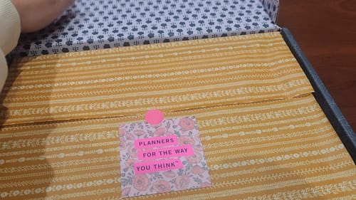 Customer photo review of Undated Vertical Weekly Planner, Denim Dreams