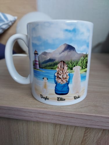 Customer photo review of Girl & Dogs - Life is better with a dog Personalised Mug