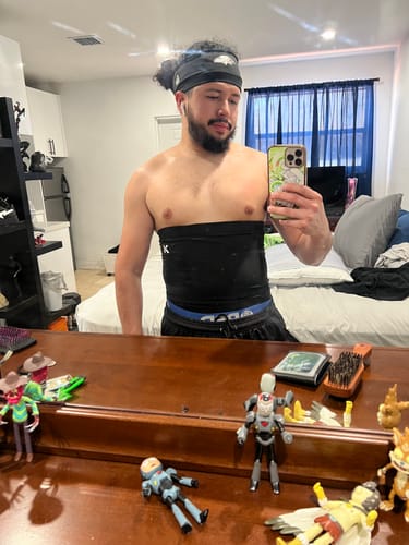 Customer photo review of Men's Heat Trapping Waist Toner