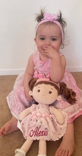 Customer photo review of Leyadoll Soft Plush Personalized Leya Doll, My First Baby Doll