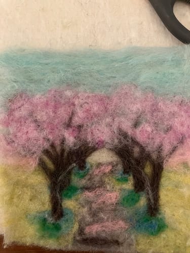 Customer photo review of Cherry Blossoms Needle Felting Kit