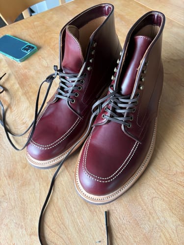 Customer photo review of Indiana Jones MocToe Boot -luosjiet®boots - Wine TeaCore OTA Cowhide