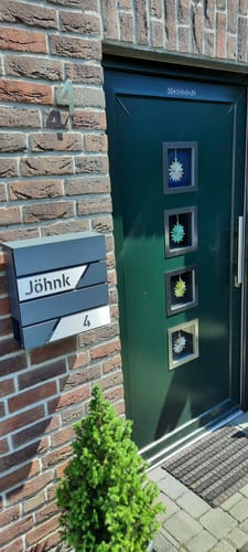Customer photo review of AlbersDesign Briefkasten B1 anthrazit (RAL7016) personalisiert mit Edelstahl-Schildern