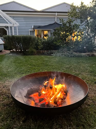 Customer photo review of Outdoor Brazier Fire Pit Bowl - Natural Rust Patina Finish Corten Steel 80cm