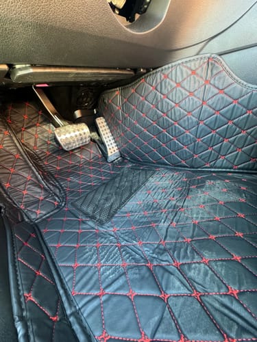 Customer photo review of Black & Red Stitching Custom Car Floor Mats