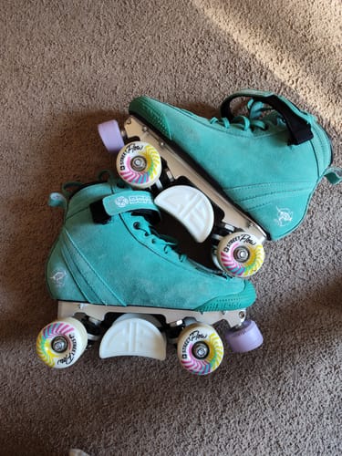 Customer photo review of ParkStar Pastel Roller Skates - Soft Teal