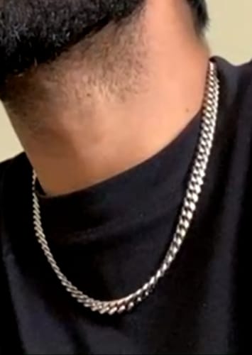 Customer photo review of Cuban Chain (White Gold) 8mm
