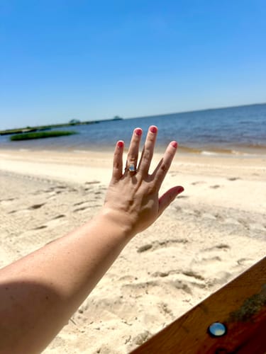 Customer photo review of The Clutch | Emerald