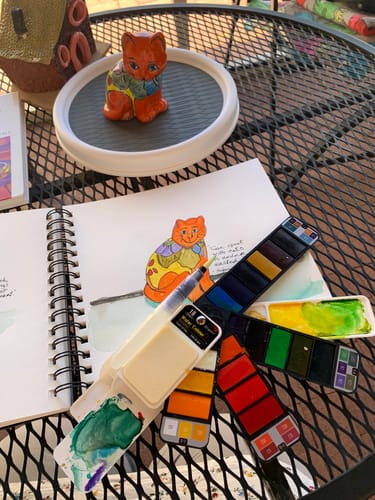 Customer photo review of Portable Watercolor Paint Set
