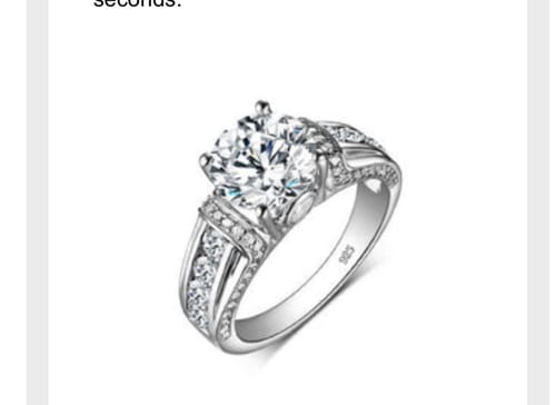 Customer photo review of Moissanite With Channel Set Sapphire Accents Engagement Ring