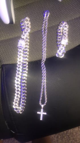 Customer photo review of 13mm Cuban Chain + Bracelet - White Gold