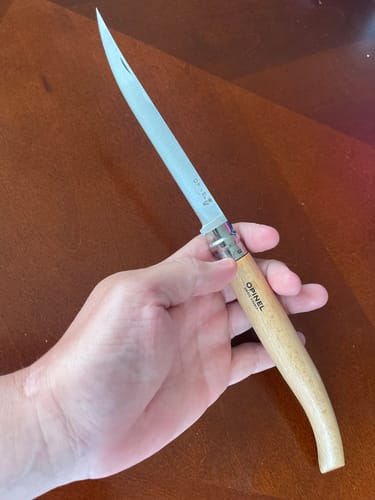 Customer photo review of Effilé #15 Opinel Beech Folding Fillet Knife 150mm