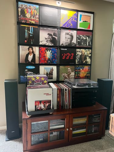 Customer photo review of 12" Vinyl Record Display Frame - LP Wall Storage