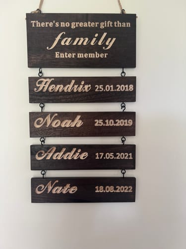 Customer photo review of Personalized Engraved Grandchildren Hanging Decorative Sign