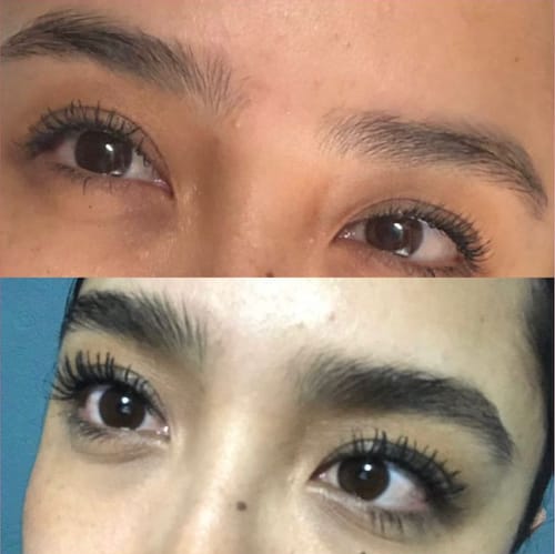 Customer photo review of Suero para pestañas y cejas