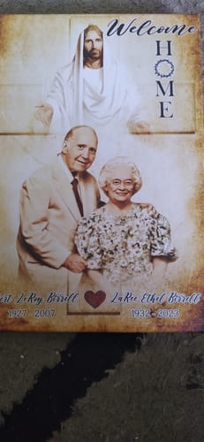 Customer photo review of Personalized Canvas Prints, Custom Photo, Sympathy Gifts, Memorial Gifts, Loss Parents, Safe In The Arms Of Jesus, Welcome Home Dem Canvas