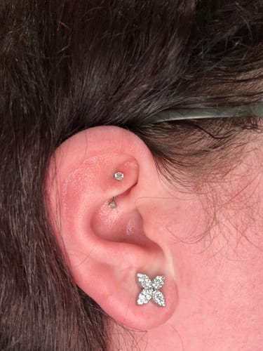 Customer photo review of Vivienne Studs — Silver