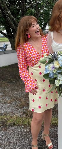 Customer photo review of KITRI Medora Pink Floral Cotton Dress