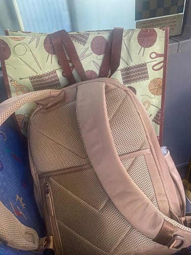 Customer photo review of Everyday Business Backpack in Beige