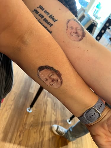 Customer photo review of Custom Photo Face Temporary Tattoo